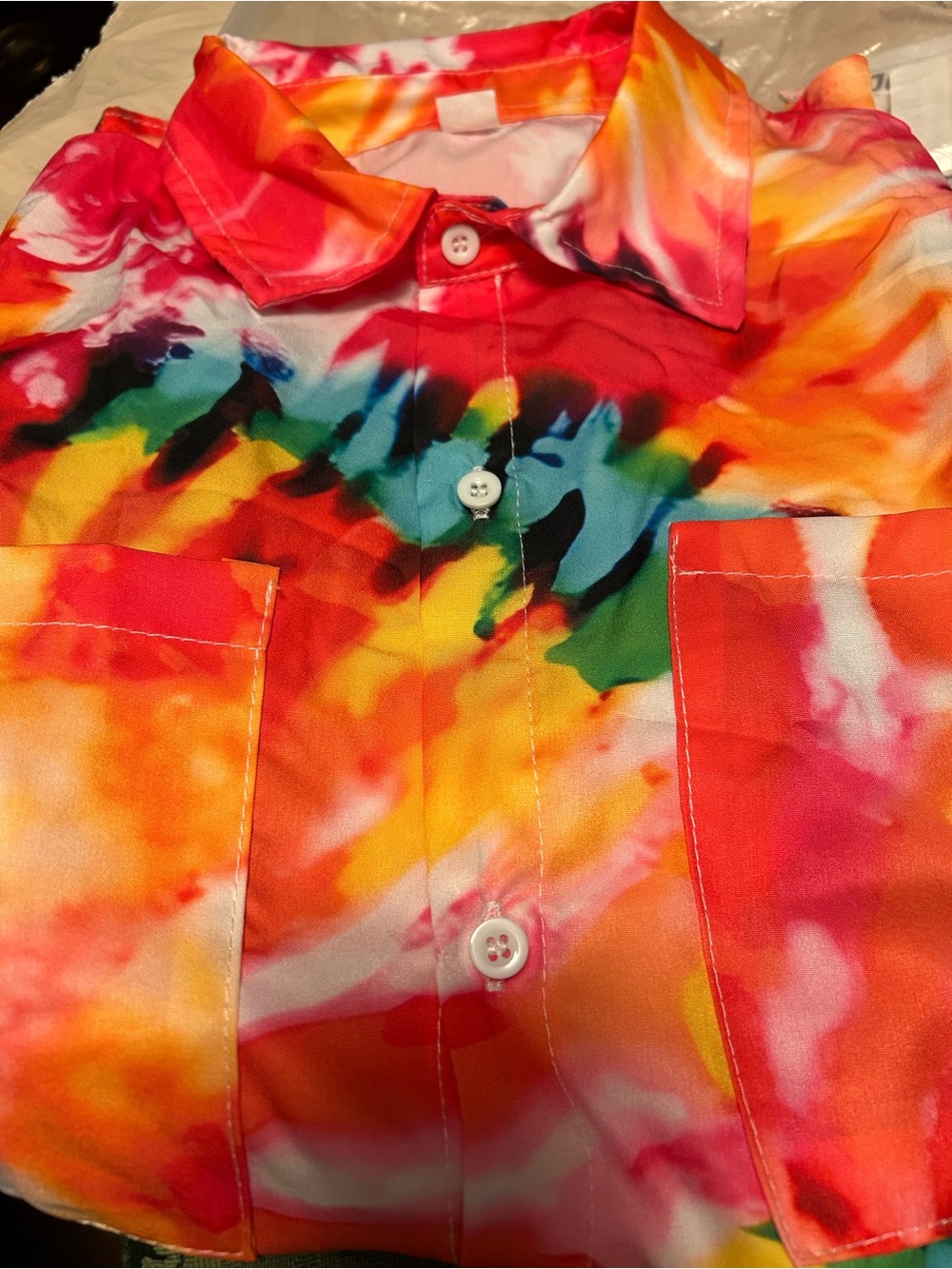 Colorburst Tie-Dye Button Front Shirt — Multi